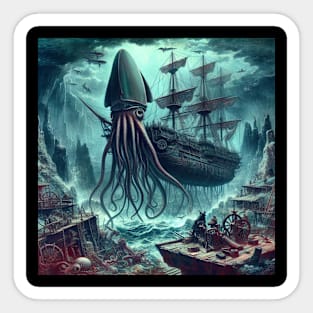 Science Fiction Squid . Sticker